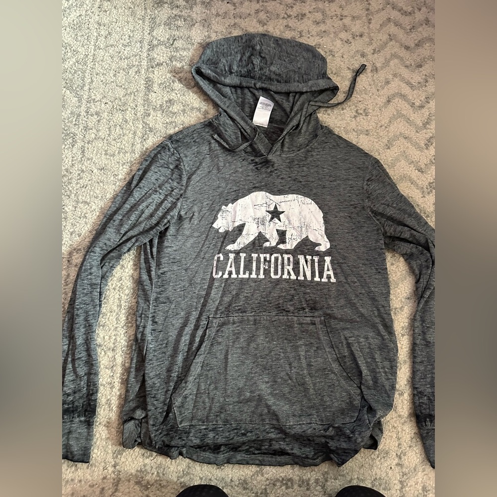 California gray hooded long sleeve